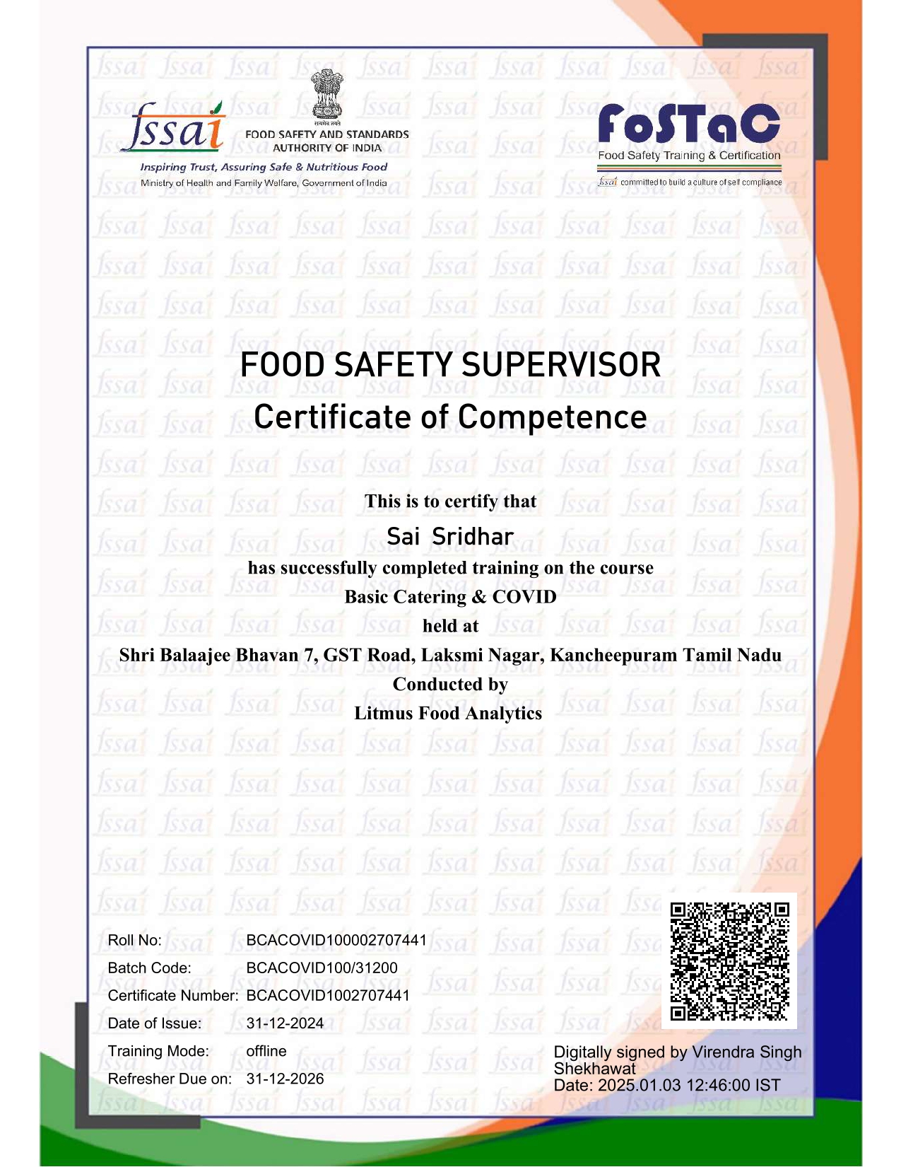 Chennai Food Safety Mitra