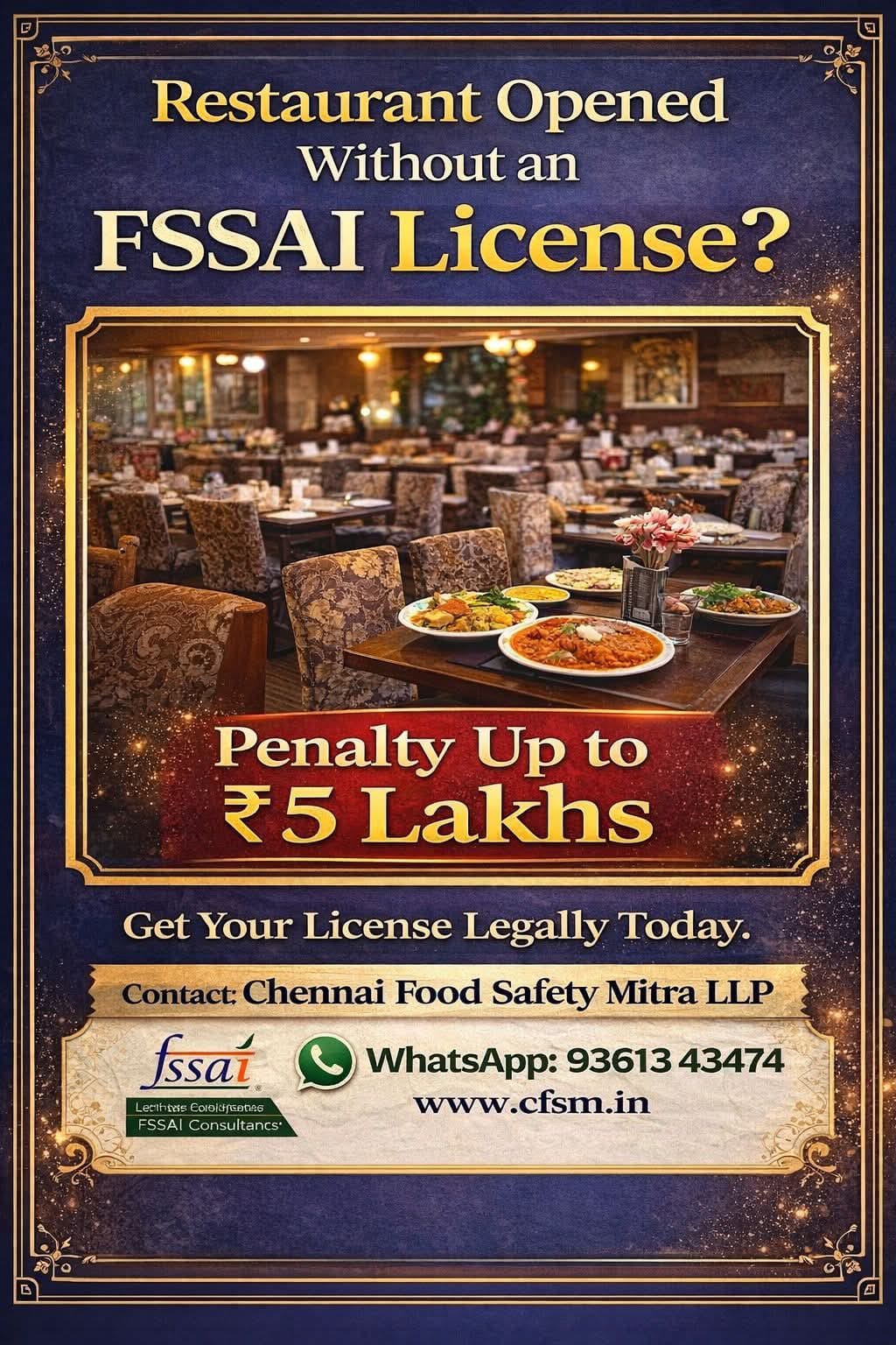 Restaurant opened without an FSSAI license